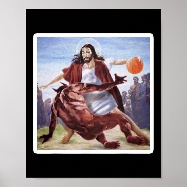 Poster Jesus Cruzando Satã Bysketbyll (Frente)