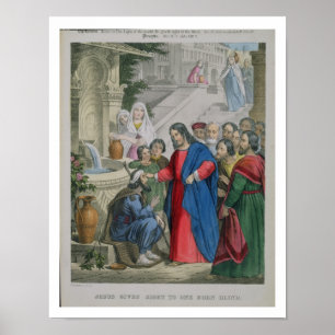 Poster Jesus dá a vista a uma cortina nascida, de uma