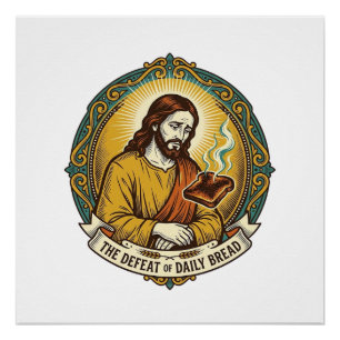 Pôster Jesus Derrotado Fumando Torradas Queimadas Café da