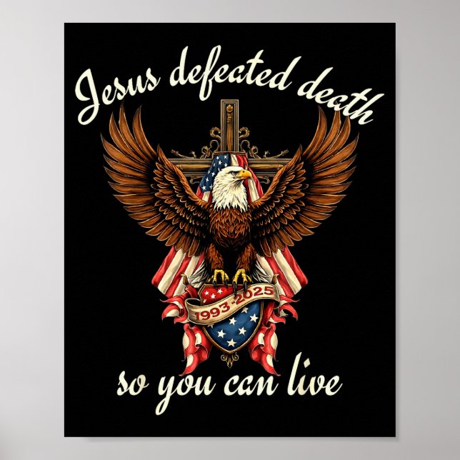 Poster Jesus Derrotou a Morte Para Você Poder Viver Cota  (Frente)