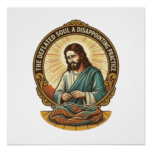 Pôster Jesus Desinflou completamente Bola de Yoga Chata H