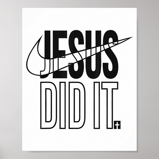 Poster Jesus Did It Religious Cross Christian  (Frente)