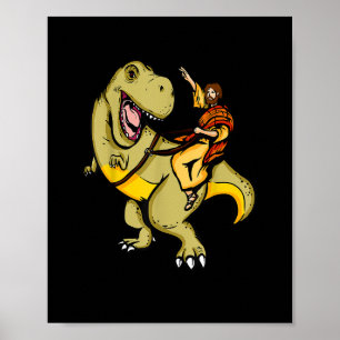 Poster Jesus Dirigindo Uma Camisa De T-Rex Dinossauro Eng