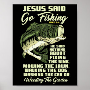 Poster Jesus Disse Vá Pescar História de Peixes Bíblia Pe