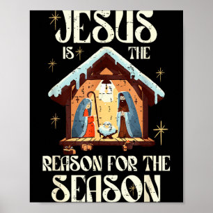 Poster Jesus É a Razão da Temporada Fé Cristã