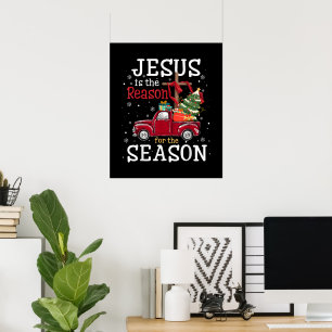 Poster Jesus é a Razão da Temporada Fé Cristã