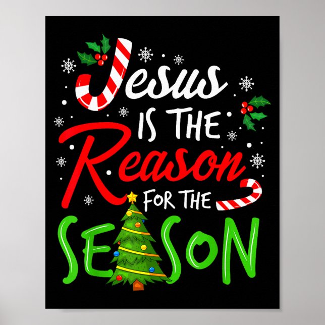 Poster Jesus É a Razão da Temporada Fé Cristã (Frente)