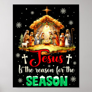 Poster Jesus É a Razão da Temporada Fé Cristã