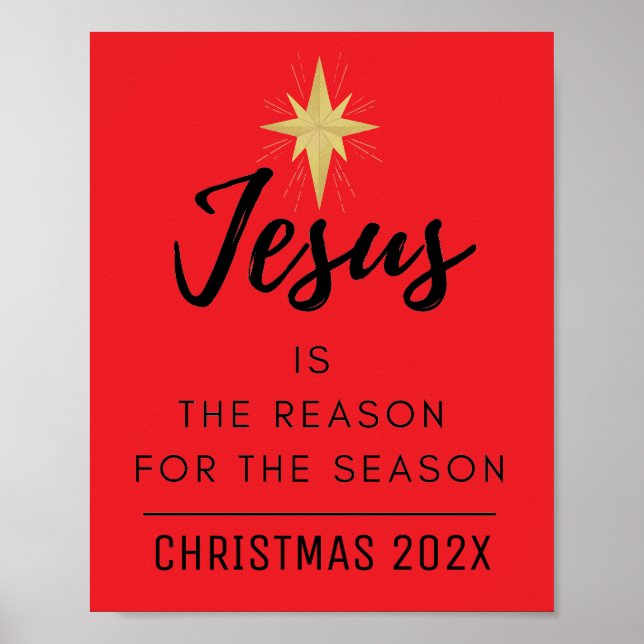 Poster Jesus é a razão do Natal da temporada (Frente)