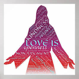 Poster Jesus é amor, compaixão, cristão não-julgamento