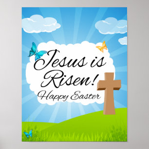 Poster Jesus é aumentado, páscoa cristã