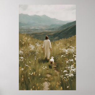 Poster Jesus e Cordeiro O Bom Pastor Ovelha Perdida Jesus