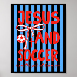 Poster Jesus E Futebol Marcam O Gol Estabelecido Diante d
