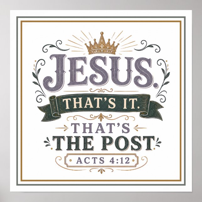 Poster Jesus É Isso É O Ponto Citação Cristã (Frente)