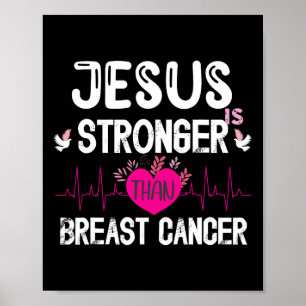 Poster Jesus É Mais Forte Que O Cancer Da Mama Cristão Aw