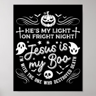 Poster Jesus É Meu Boo Halloween Cristão Fantasma Abóbora