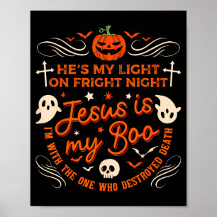 Poster Jesus É Meu Boo Halloween Cristão Fantasma Abóbora
