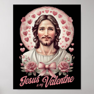 Poster Jesus É Meu Dia Dos Namorados Coquette Laço Cruz F