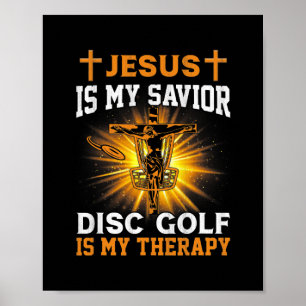 Poster Jesus é meu disco salvador Golf é minha terapia 