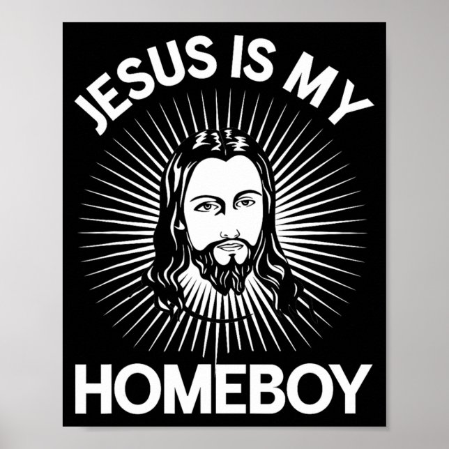 Poster Jesus É Meu Parceiro Camiseta Divertida Bíblica Cr (Frente)
