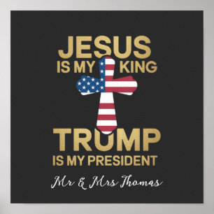 Poster Jesus É Meu Rei, Trump É Meu Presidente