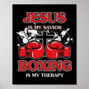 Poster Jesus É Meu Salvador Boxing É Minha Terapia