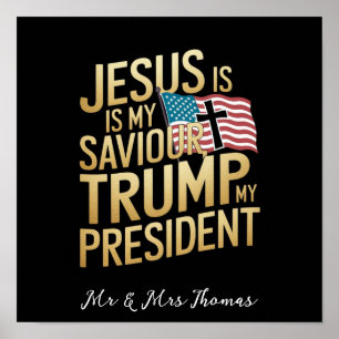 Poster Jesus É Meu Salvador, Trump É Meu Presidente