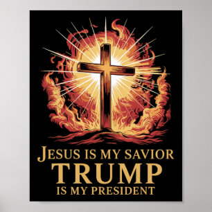 Poster Jesus É Meu Salvador Trump É Meu Presidente Cristã