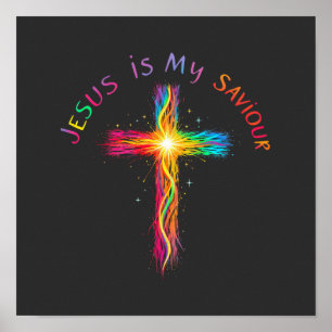 Poster Jesus É Meu Salvador Um Lembrete Fiel de Amor