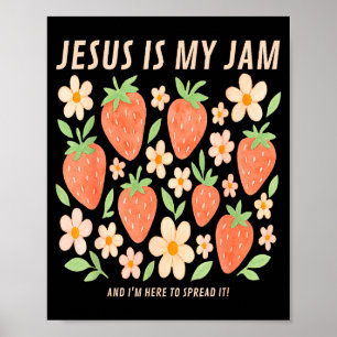 Poster Jesus É Minha Jam Tee Engraçado Fé Cristã