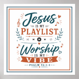 Poster Jesus É Minha Playlist Adoração É Meu Clima Espiri