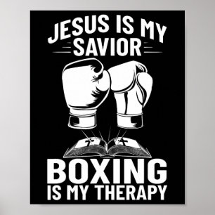 Poster Jesus é o meu salvador "Boxing" é a minha terapia