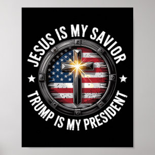 Poster Jesus é o meu salvador trump meu presidente Christ