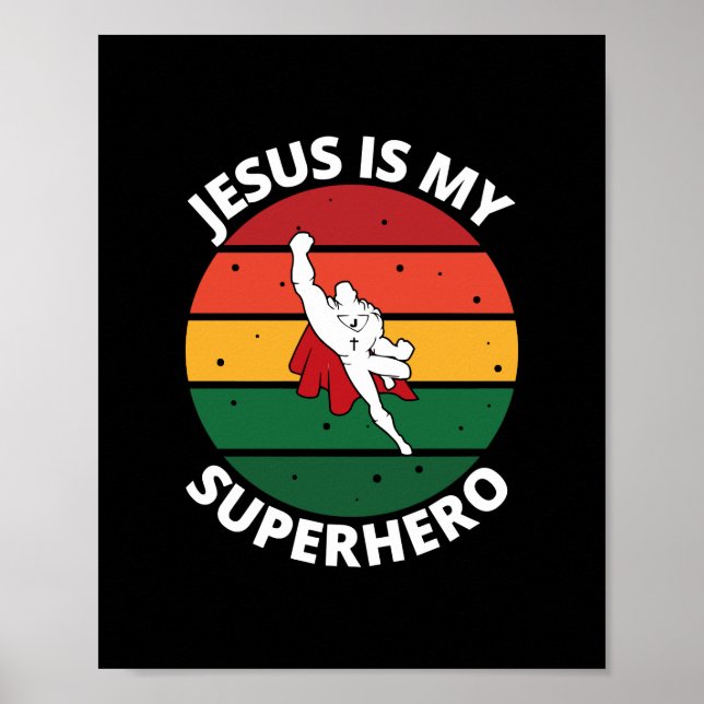 Poster Jesus é o meu super-herói cristão no Natal (Frente)