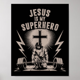 Poster Jesus é o meu super-herói, Engraçado, ginásio cris
