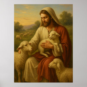 Poster Jesus É o Pastor #1™ Arte de Parede para Igreja SU