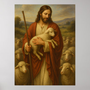 Poster Jesus é o Pastor #5™ Arte de Parede para Igreja Mó