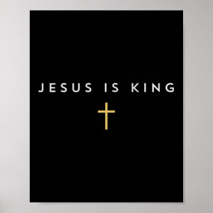 Poster Jesus é o rei cruz cristão fina fé Jesus Kin