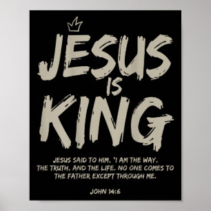 Poster Jesus é o rei João 14_6, fantasia Jesus cristão (o