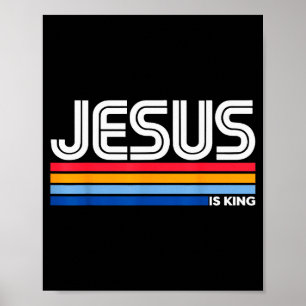 Poster Jesus é Rei Cruz Cristã Deus Fé Bíblia Reli