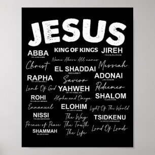 Poster Jesus É Rei Nomes de Deus Hebraico Jesus Cristão