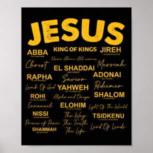 Poster Jesus É Rei Nomes de Deus Hebraico Jesus Cristão