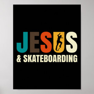 Poster Jesus E Skate Para Skatista Patinando