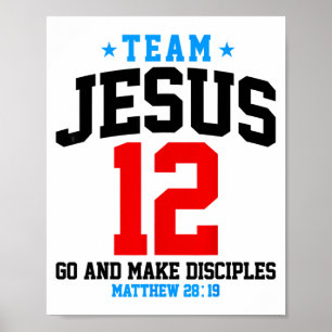 Poster Jesus E Time De Beisebol Jesus Cristão Mateus 28