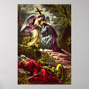Poster Jesus em Gethsemane falando ao ângulo