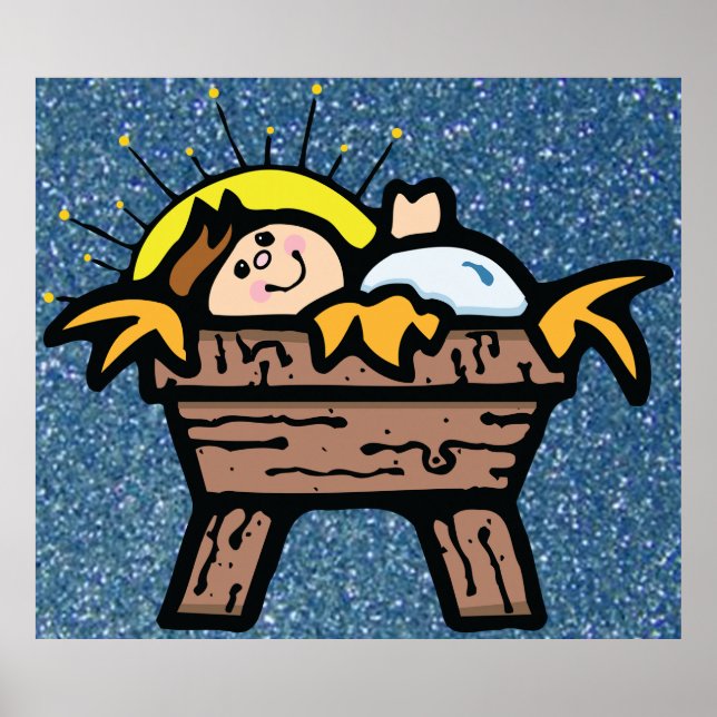 Pôster jesus em manger (Frente)