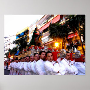 Pôster Jesus em um asno, palma domingo