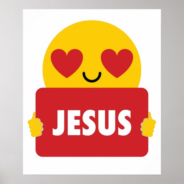 Poster Jesus Emoji Heart Eye Shirt Tee (Frente)
