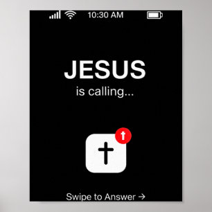 Poster Jesus engraçado está chamando Humor religioso cris