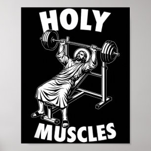 Poster Jesus engraçado músculos sagrados supino academia